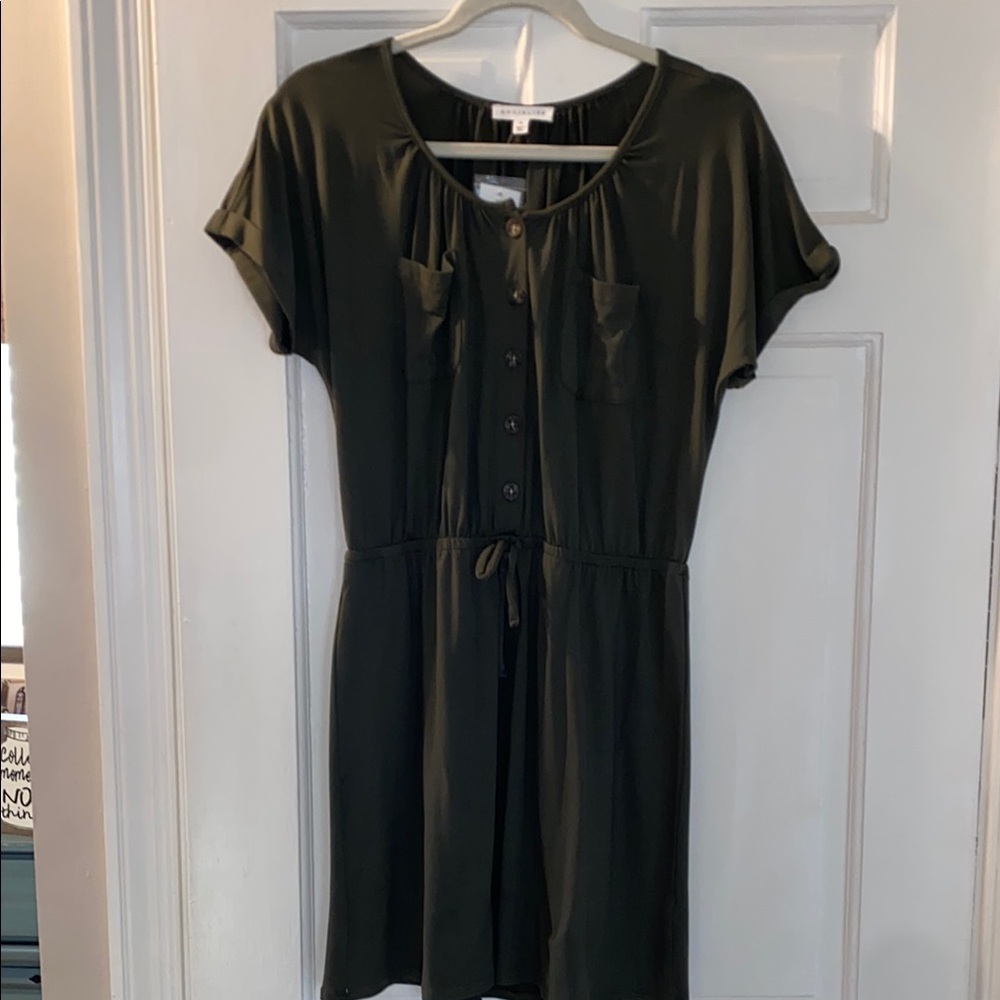 Socialite Green Cut Out Tie Front Mini Dress